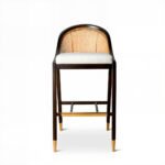 Sitro Handcrafted Sheesham Wood Cane Bar Chair | Mid-Century Modern Stool - Image 3