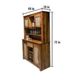 Driftbar Handcrafted Sheesham Wood Cane Bar Cabinet | Rustic Modern Home Bar Unit - Image 4