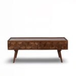 Brewlyn Handcrafted Sheesham Wood Geometric Coffee Table - Image 3