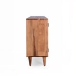 Stowlyn Handcrafted Mango Wood & Cane Sideboard | Arched Storage Credenza- Wooden Slice - Image 7