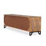 Stellon Mango Wood Cane TV Cabinet | Geometric Rattan Media Console - Image 6