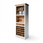 Barcrate White Wooden Bar Cabinet in Solid Sheesham Wood with Wine Storage - Image 3