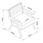 Sitnest Sheesham Wood Rattan Armchair – Handcrafted Mid-Century Style - Image 8