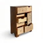 Carvique Handcrafted Solid Wood Sideboards – Sheesham Multi-Drawer Carved Accent Cabinet - Image 3