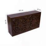 Nuttiera Handcrafted Mango Wood Carved Sideboard | Traditional Storage Console- Wooden Slice - Image 6