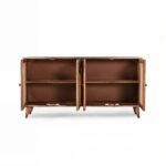 Stowlyn Handcrafted Mango Wood & Cane Sideboard | Arched Storage Credenza- Wooden Slice - Image 6