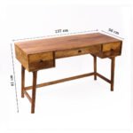 Duskwrit Solid Wood Study Table in Sheesham Wood – Natural Finish- Wooden Slice - Image 6