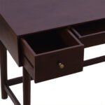 Mocharve Sheesham Wood Study Table with 3 Drawers - Dark Walnut Finish Writing Desk- Wooden Slice - Image 6