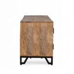 Stellon Mango Wood Cane TV Cabinet | Geometric Rattan Media Console - Image 5