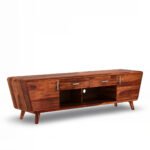 Viewlen Sheesham Wood TV Unit - Mid-Century Modern Media Console with Storage (67 Inch) - Image 3