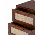Rattanroot Handcrafted Mango Wood & Cane Bedside Table | Modern Coastal Nightstand - Image 4