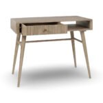 Deskara Mango Wood Study Table with Fluted Drawer | Modern Writing Desk – Wooden Slice - Image 2