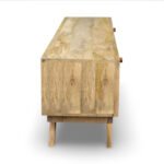 WoodenView Sheesham Wood Carved TV Unit | Bohemian Media Console with Drawers - Image 5