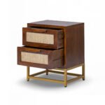 Rattanroot Handcrafted Mango Wood & Cane Bedside Table | Modern Coastal Nightstand - Image 3