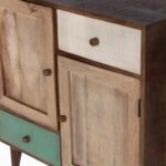 Furniq Handcrafted Mango Wood Multi-Tone Sideboard-Wooden Slice - Image 5