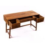 Duskwrit Solid Wood Study Table in Sheesham Wood – Natural Finish- Wooden Slice - Image 4