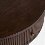 CozyEdge Handcrafted Sheesham Wood Fluted Bedside Table | Modern Half-Moon Nightstand- Wooden Slice - Image 5