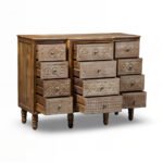 Carvello Hand-Carved Sheesham Wood Console Table - Multi-Drawer Chest Of Drawer - Image 4