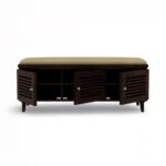 Stowix– Handcrafted Sheesham Wood Shoe Rack Bench | Upholstered Entryway Storage By Wooden Slice - Image 5
