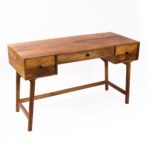 Duskwrit Solid Wood Study Table in Sheesham Wood – Natural Finish- Wooden Slice - Image 3