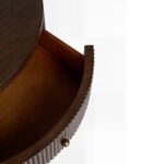 CozyEdge Handcrafted Sheesham Wood Fluted Bedside Table | Modern Half-Moon Nightstand- Wooden Slice - Image 6