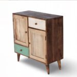 Furniq Handcrafted Mango Wood Multi-Tone Sideboard-Wooden Slice - Image 3