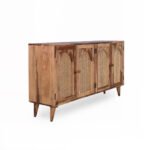 Stowlyn Handcrafted Mango Wood & Cane Sideboard | Arched Storage Credenza- Wooden Slice - Image 4