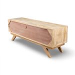 WoodenView Sheesham Wood Carved TV Unit | Bohemian Media Console with Drawers - Image 6