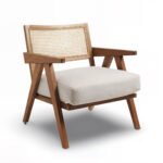Sitnest Sheesham Wood Rattan Armchair – Handcrafted Mid-Century Style - Image 6