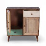 Furniq Handcrafted Mango Wood Multi-Tone Sideboard-Wooden Slice - Image 4