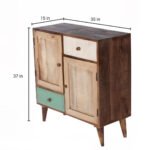 Furniq Handcrafted Mango Wood Multi-Tone Sideboard-Wooden Slice - Image 6