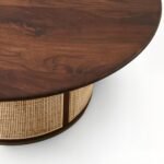 Tavora Handcrafted Sheesham Wood & Cane Round Coffee Table - Image 3