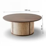 Tavora Handcrafted Sheesham Wood & Cane Round Coffee Table - Image 4