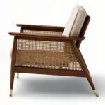 Lusso Armchair – Sheesham Wood Rattan Cane Chair | Solid Wood Lounge Chair with Cushioned Comfort - Image 4