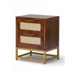 Rattanroot Handcrafted Mango Wood & Cane Bedside Table | Modern Coastal Nightstand - Image 2