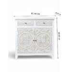 Florin Hand Carving Sideboard – Handcrafted Sheesham Wood White Carved Cabinet