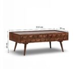 Brewlyn Handcrafted Sheesham Wood Geometric Coffee Table - Image 4
