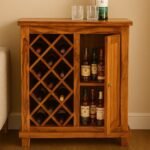 Sipcrate Wooden Freestanding Bar Cabinet – Handcrafted Sheesham Bar Unit with Wine Storage - Image 3