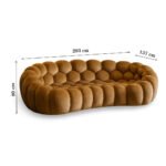 Bubbly Brown Handcrafted Mango Wood Modular Sofa – Modern Pumpkin Sofa 3-Seater - Image 3