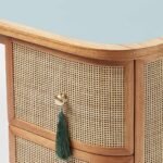 CaneCrest Rattan Study Desk in Sheesham Wood with Cane Drawers | Wooden Slice - Image 3