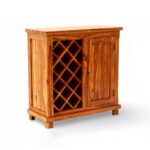 Sipcrate Wooden Freestanding Bar Cabinet – Handcrafted Sheesham Bar Unit with Wine Storage - Image 5