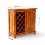Sipcrate Wooden Freestanding Bar Cabinet – Handcrafted Sheesham Bar Unit with Wine Storage - Image 6
