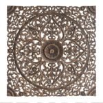 Baroda Bloom carved mandala wall art in Sheesham wood