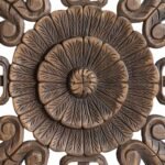 Baroda Bloom carved mandala wall art in Sheesham wood
