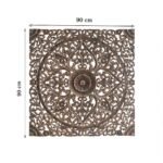 Baroda Bloom carved mandala wall art in Sheesham wood