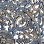 Muralyn Handcrafted Sheesham Wood Carved Wall Panel | Distressed Blue Mandala Wall Art - Image 2