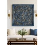 Muralyn handcrafted Sheesham wooden wall decor with mandala carving