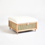Mora Mango Wood Rattan Storage Ottoman with Lid - Square Lift-Top Accent Bench - Image 2
