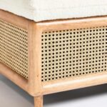 Mora Mango Wood Rattan Storage Ottoman with Lid - Square Lift-Top Accent Bench - Image 6