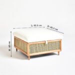 Mora Mango Wood Rattan Storage Ottoman with Lid - Square Lift-Top Accent Bench - Image 8